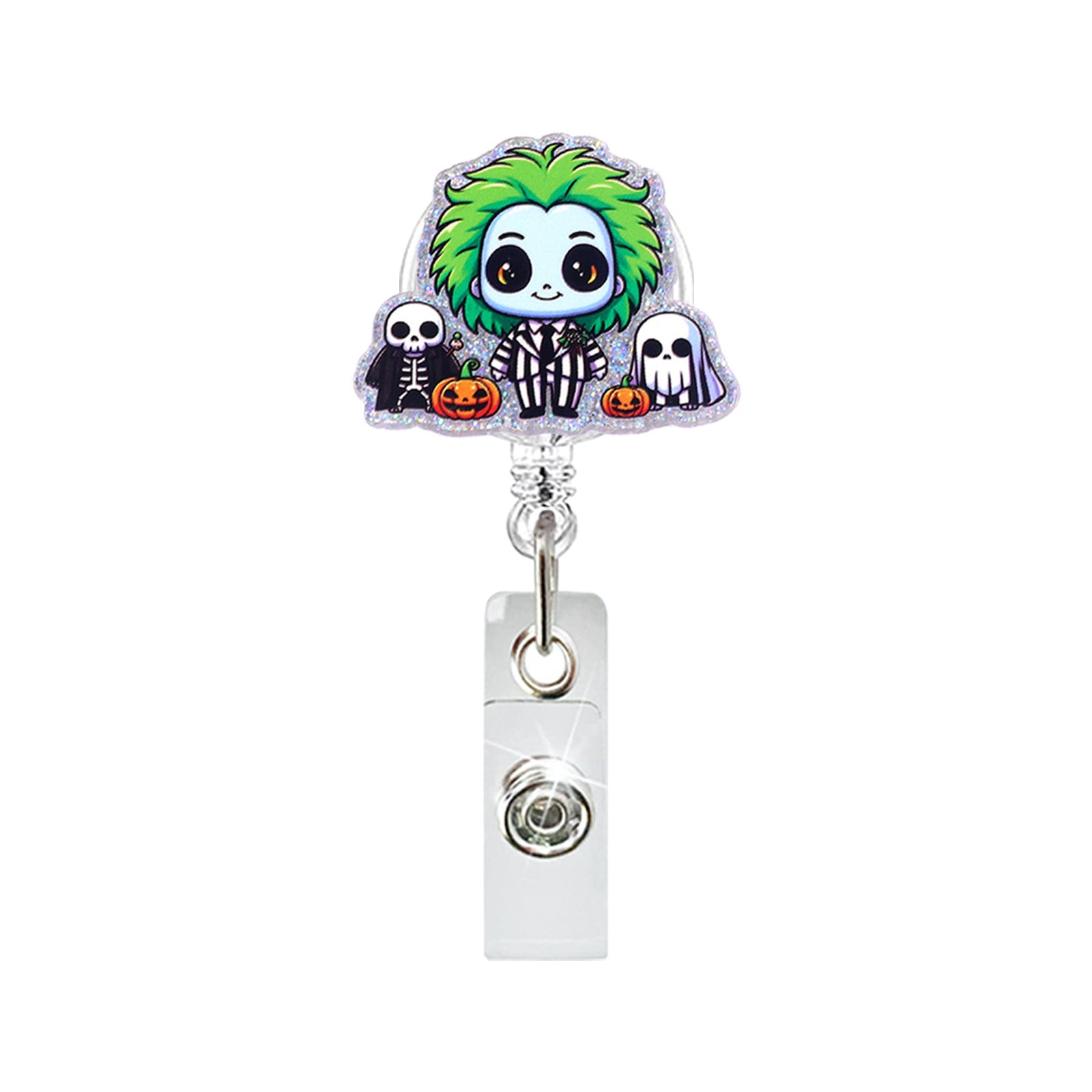 Wholesale Halloween pumpkin bow ghost retractable rotatable bedge reels